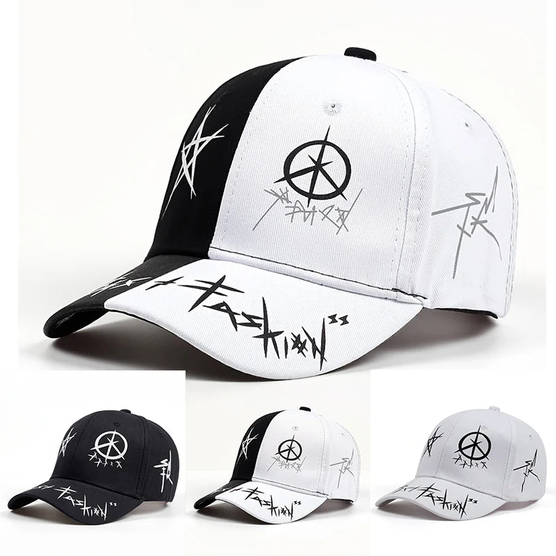 Unisex Letter Pattern Printing Snapback Baseball Caps Spring and Autumn Outdoor Adjustable Casual Hats Sunscreen Hat - Kimlud