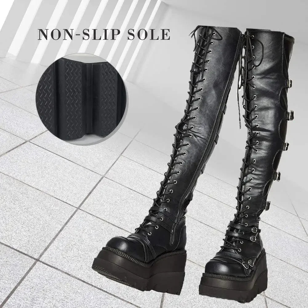 Wedges Long Boots for Women Autumn Winter Over-the-knee Boots Cosplay High Platform Women Boots New High Heel Gothic...