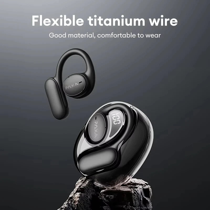 PAXA OpenAir5 HD Wireless Bluetooth 5.4 Earphones LED Power Display Hi-Fi Stereo Touch OWS Headphones Sports Game Music Headset