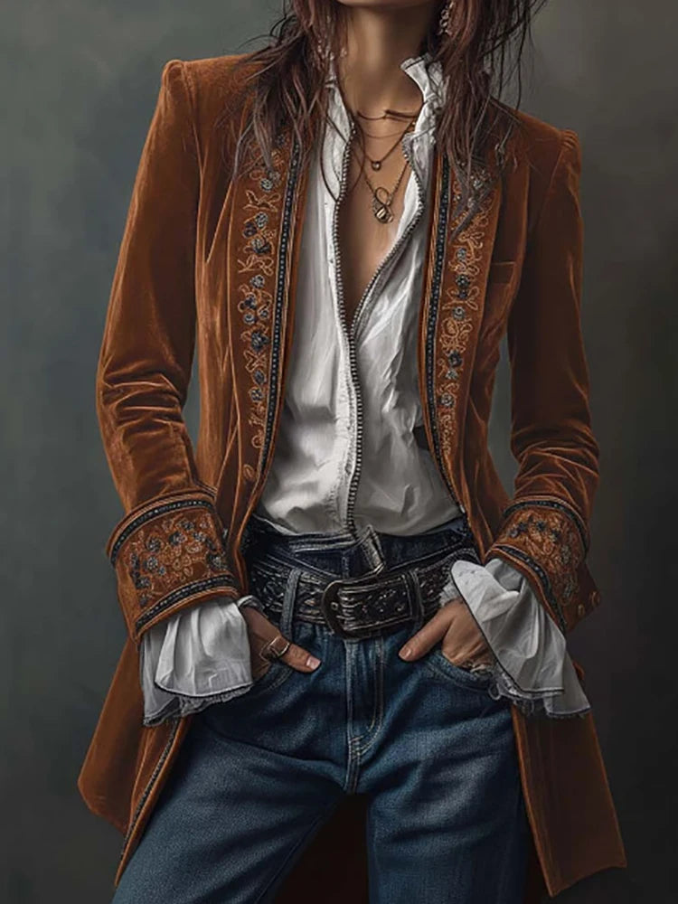 New V Neck Patchwork Elegant Chic Jackets, Women Spring Autumn Long Sleeve Fashion Coat, Casual Simple Ladies Cardigan Outerwear