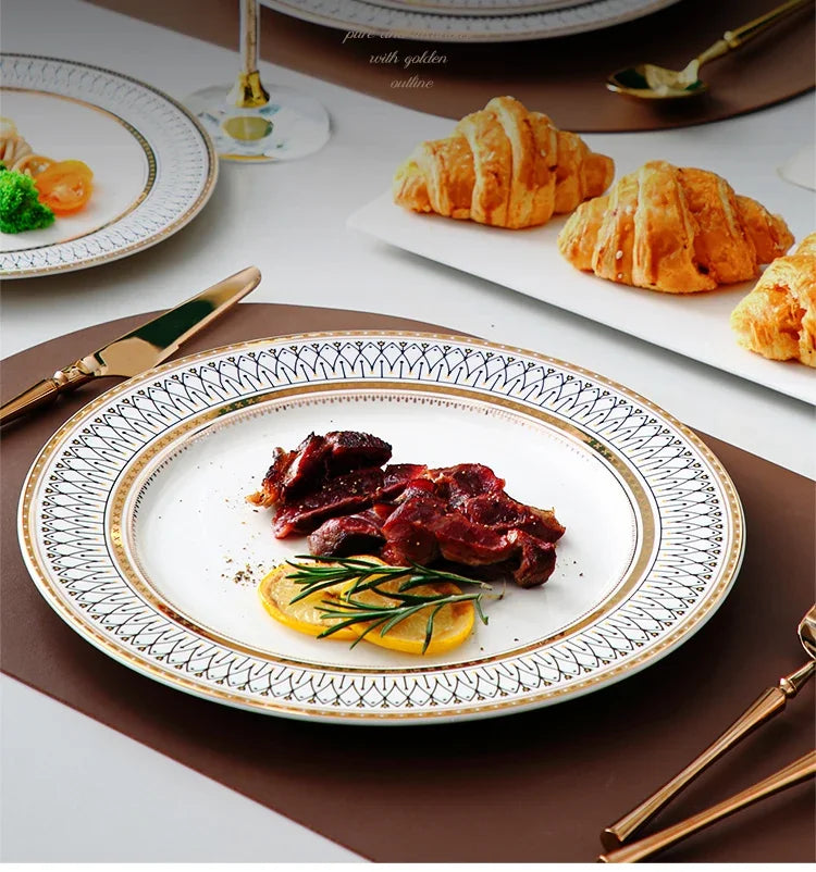 European style ceramic desserts, salad plates, restaurants, light luxury dishes, kitchen utensils - Kimlud