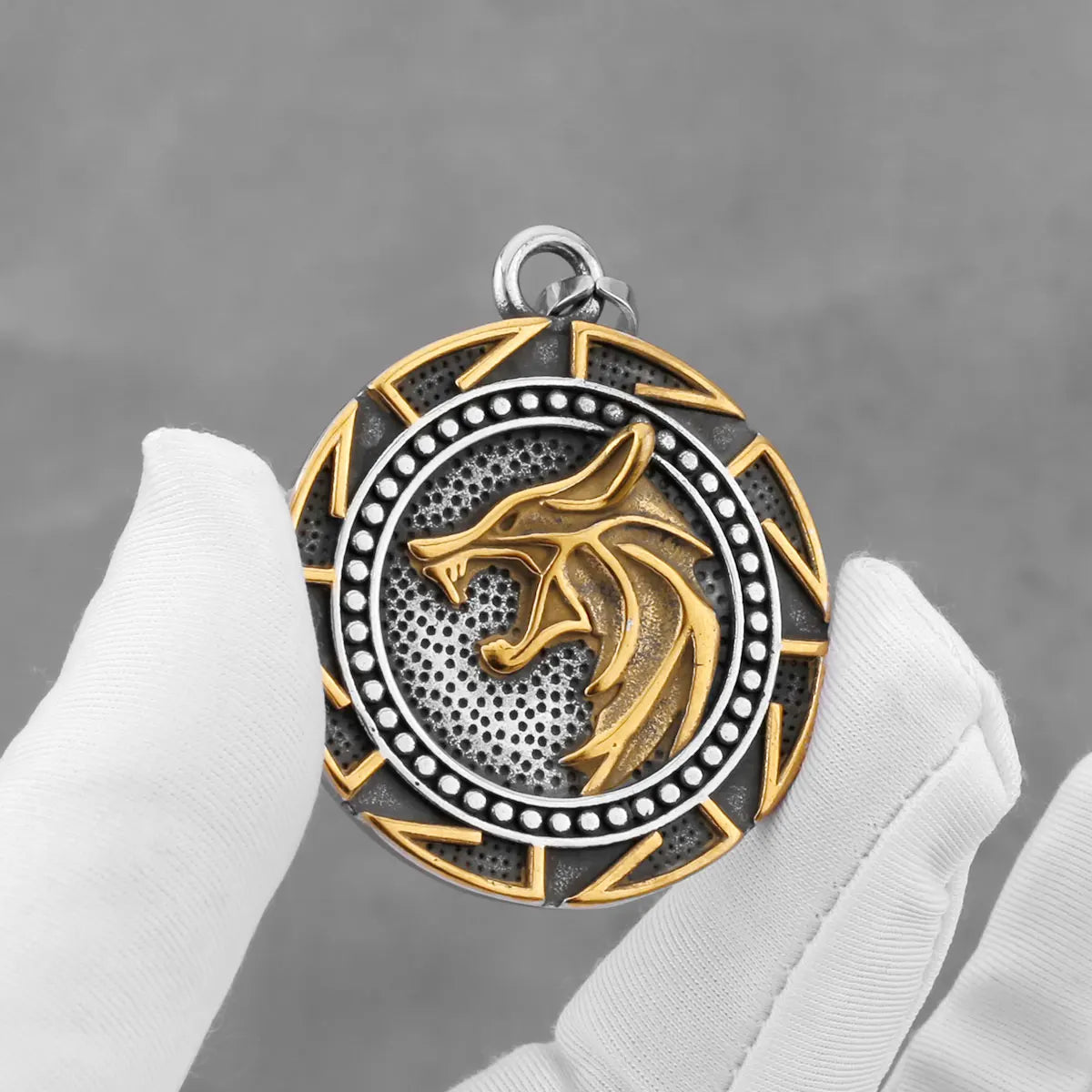 Vikings Odin Wolf Head Necklace Men's Stainless Steel Hip Hop Tree of Life Symbol Pendant Necklace Punk Biker Jewelry Wholesale