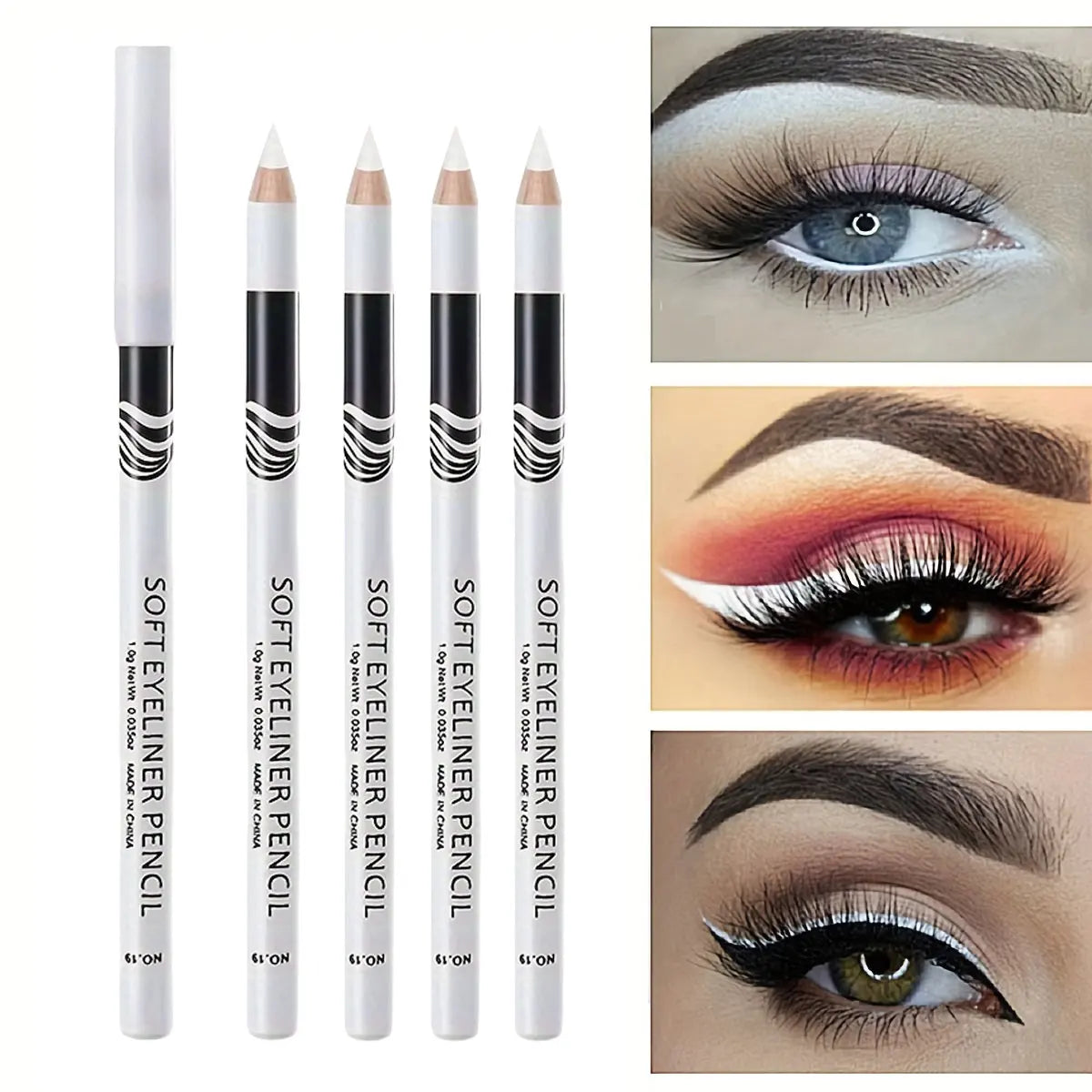 Wooden Rod White Inner Eyeliner Pen Eyelid Under Crease Pen Matte White Pen Beauty Eyeliner Easy Coloring | Kimlud...