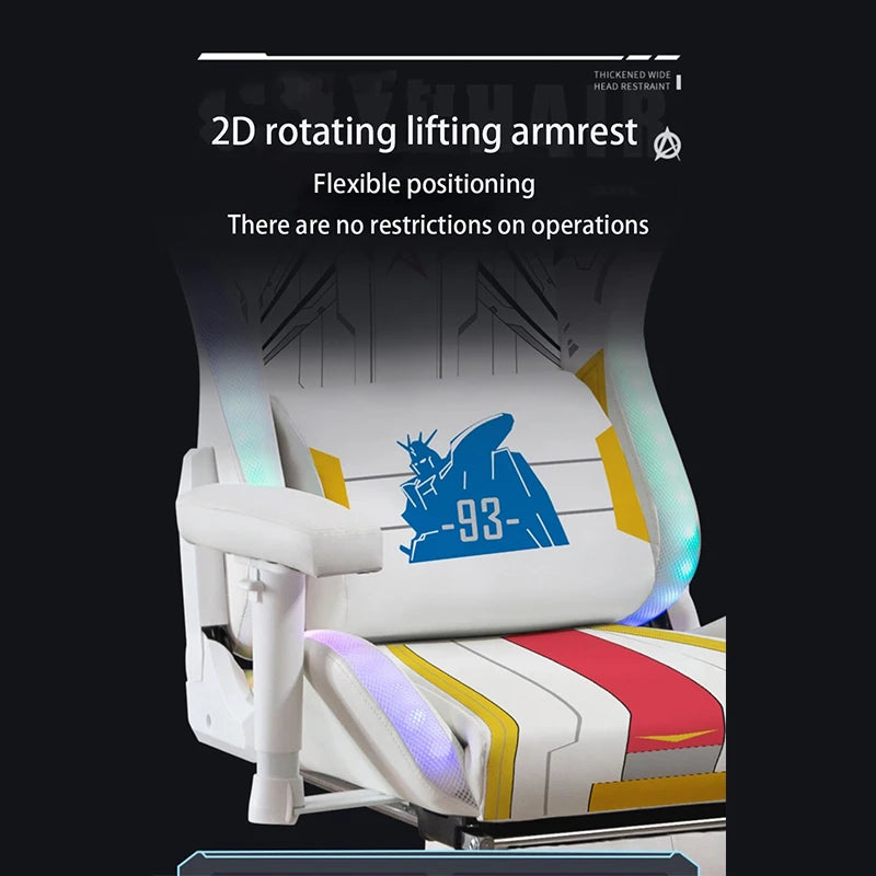 2026 New Gaming Chair LED Light Office Home Computer Chair Lift Swivel Reclining Boss Chair PRO Mode with Footrest