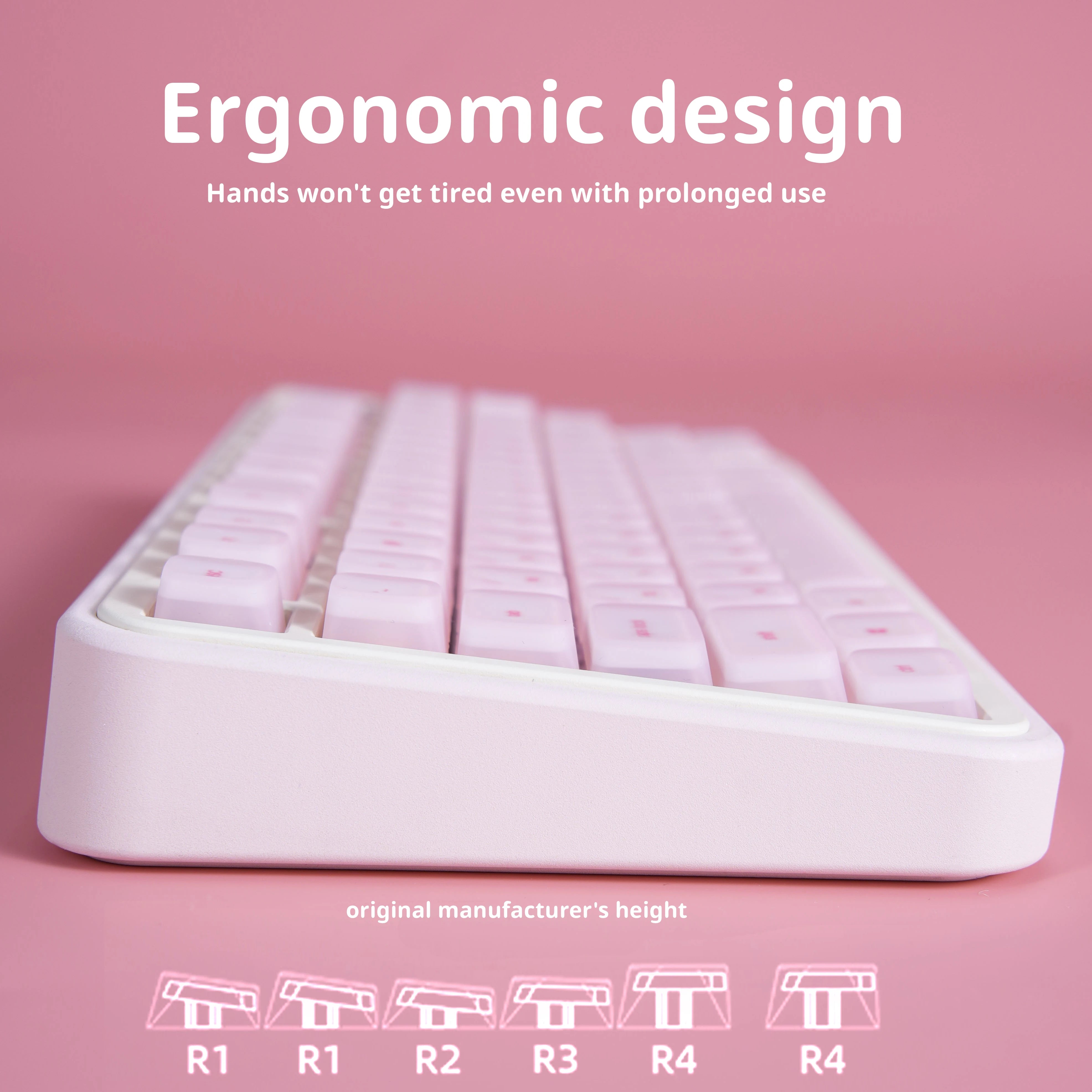 113 Keys Korean Hangul Keycaps Silicone PC Cherry Profile PC for custom Gaming mechanical keyboard personalized pink key caps