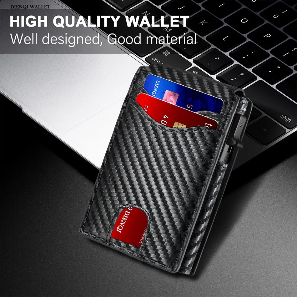 Carbon Fiber Rfid Credit Card Holder Men Wallets Anti Theft Slim Thin Wallet Luxury Cardholder Minimalist Wallet Purse Walet Bag