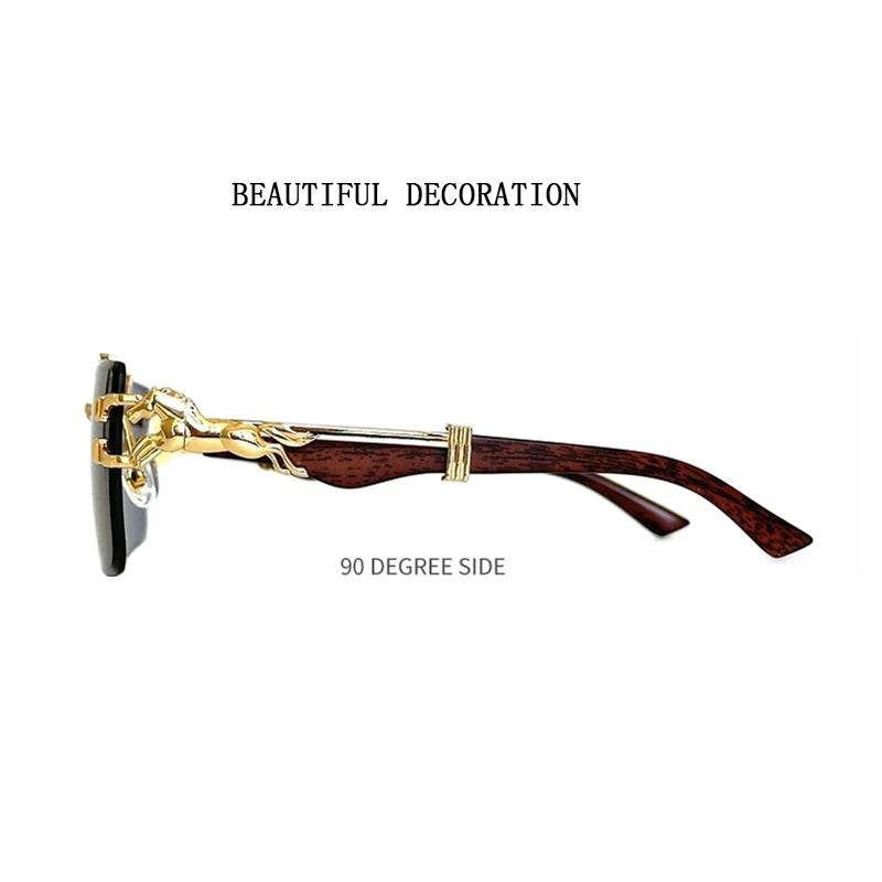 New In Sunglasses For Men Wooden Rimless Sunglasses Women Vintage Square Fashion Glasses Luxe Gafas De Sol Hombre...