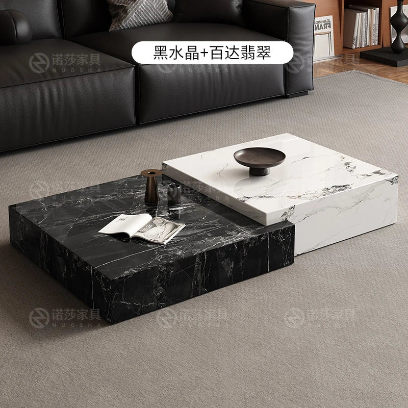 Rock Slab Light Luxury Coffee Table Decoration Aesthetic Unique Italian Side Table Modern Living Room Mesas Bajas Home Furniture - Kimlud