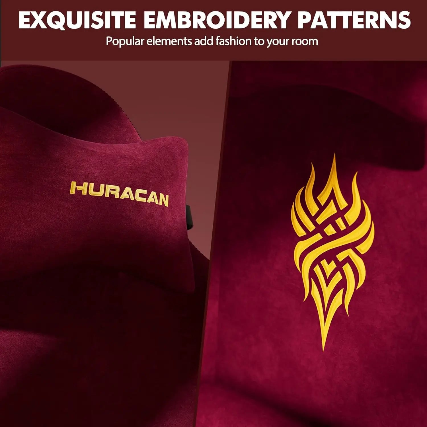 Red Velvet Fabric Gaming Chair for Adult, Ergonomic Comfortable Video Gamer Chair with Footrest, Reclining Office, Customized