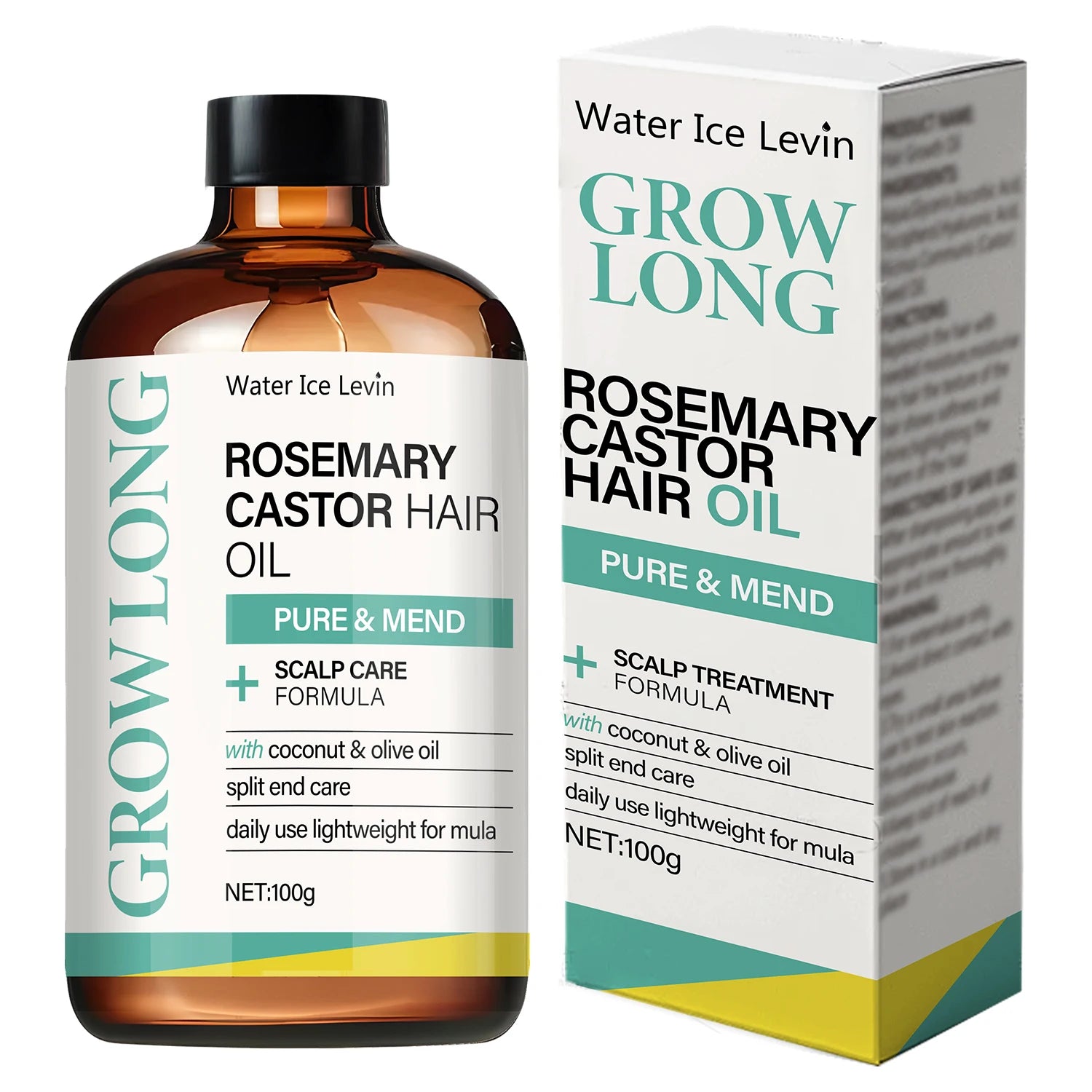 Rosemary Castor Hair Oil - Scalp Care & Split End Repair, Coconut Olive Oil Lightweight Blend, Winter Therapy | Kimlud...