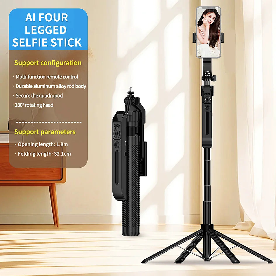 MEUYAG Selfie Stick Gimbal Stabilizer For Smartphone With Bluetooth Remote Intelligent Follow-Up Anti Shake Pan Tilt Tripod