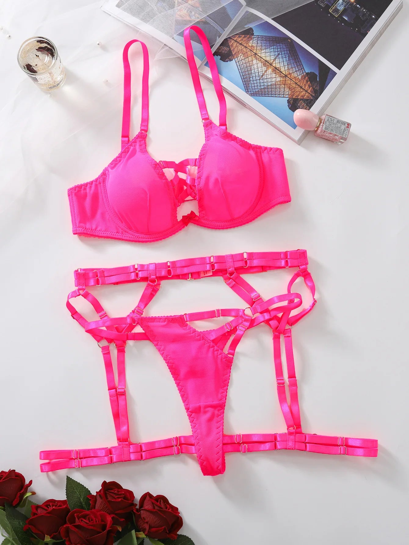 Diccvicc Lingerie Women Set Bandage Bra Fancy Garter Belt Ethical Very Thin Underwear Uncensored Erotic Outfit Intimate Clothing