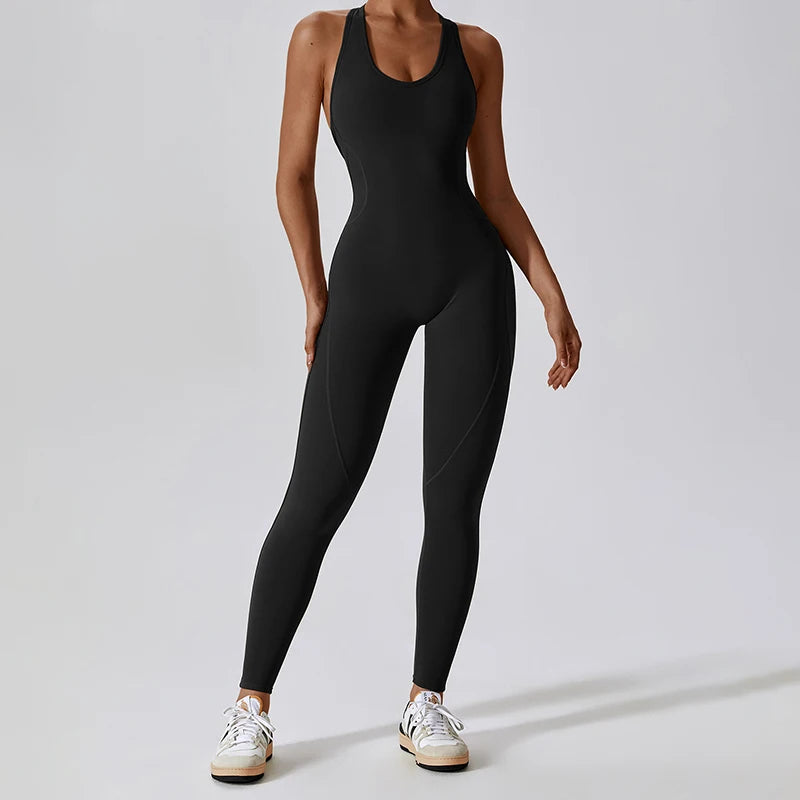 Gym Tracksuit Jumpsuit Sports Overalls for Women Sexy Workout Set Fitness Bodysuit Romper Sportswear Women One-Piece Yoga Suit - Kimlud