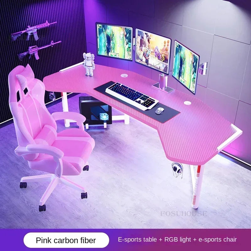 Household Desktop Computer Desks Office Furniture Simple Professional Gaming Table Multi-functional E-sports Table and Chair Set