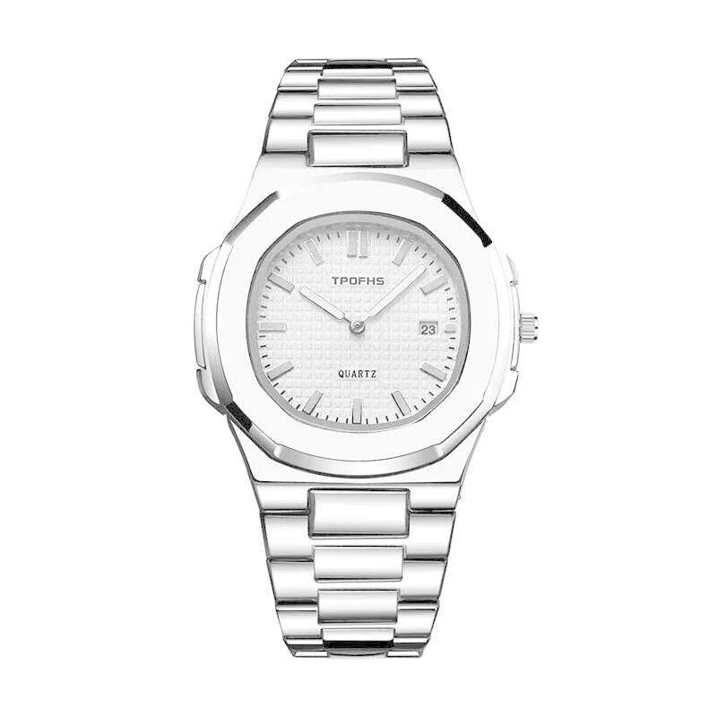 Luxury Watch Business 30M Waterproof Male Clock Luminous Date Stainless Steel Square Quartz Men Watch reloj hombre 2024 New