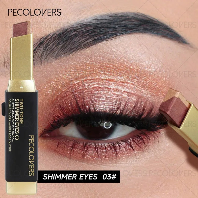 Two-color Push-pull Eye Shadow Stick, Multi-color Selection, One-touch Shape, Waterproof, Long-lasting and Natural
