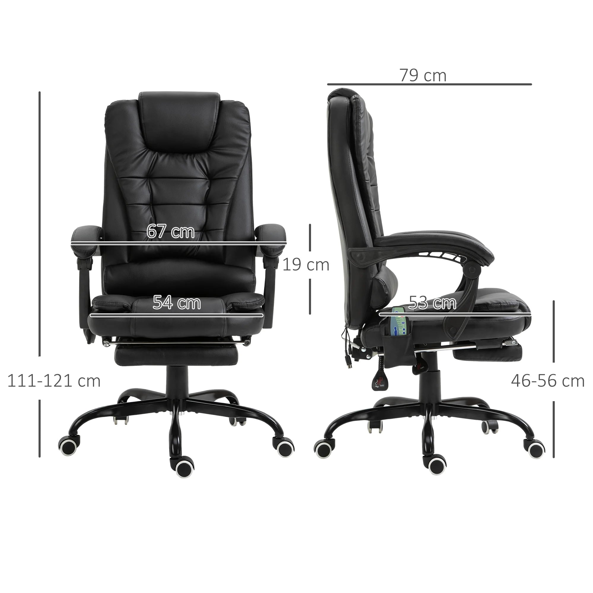Vinsetto 7 points massage office chair with black retractable footrest | Kimlud Office Luxury Chair