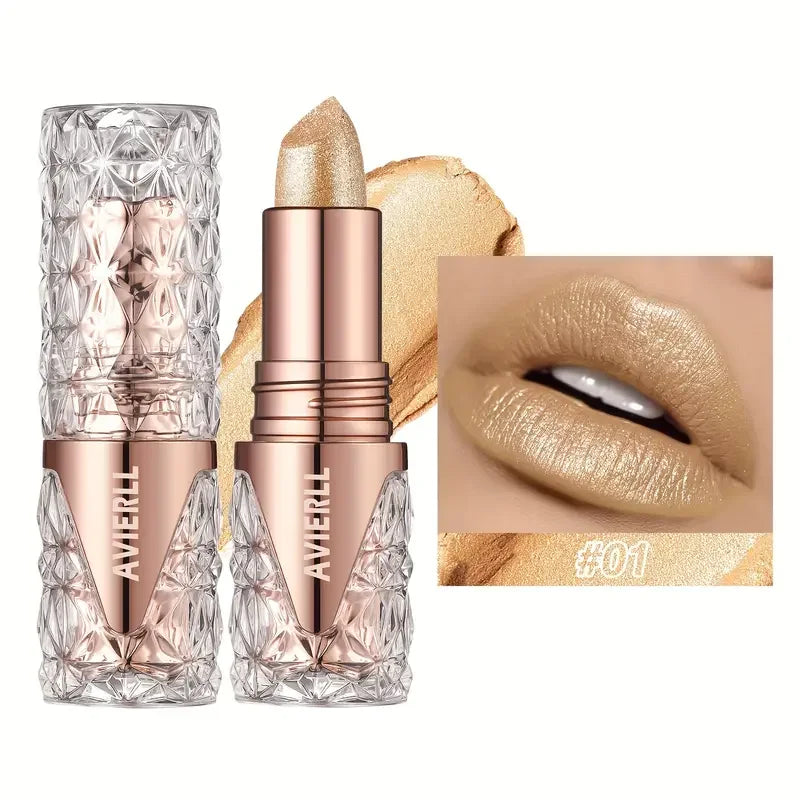 Fine Glitter lipstick, quicksand gold lipstick, moisturizing silky mermaid girl pink, long-lasting waterproof, grapefruit orange