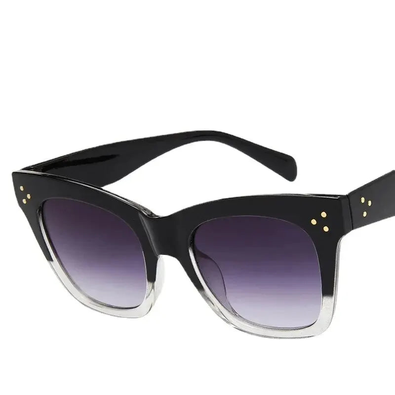 Luxury Rectangle Sunglasses Women Brand Designer PC Frame Gradient Lens Classic Rivet Shades Female Male Fashion Eyewear UV400