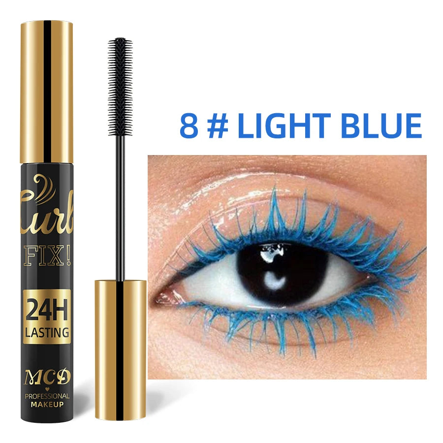 5D Waterproof Mascara Vibrant 9 Color-Lasting Curl Ink Formula -Eyeliner Extension Blue Green Black Eye Makeup Cosmetic