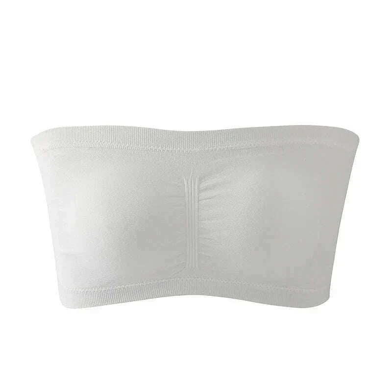 BurVogue Women Bandeau Bra Padded Strapless Bralette Bra Seamless Bandeau Tube Top Bra