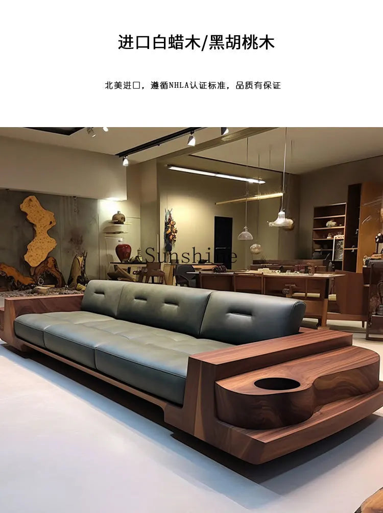 New Chinese-style sofa B & B villa office living room ash wood high-end custom furniture | Kimlud Office Luxury Sofa