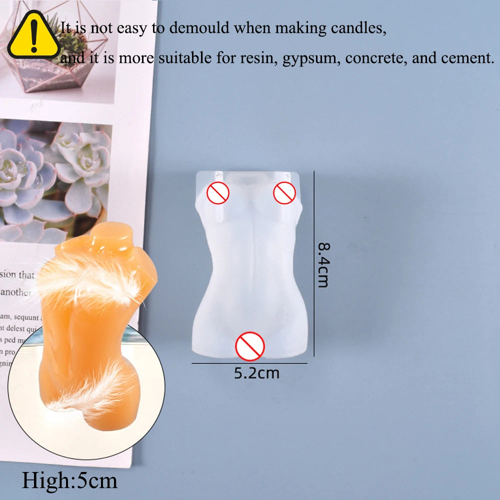3D Body Silicone Candle Mold DIY Creative Men Women Human Plaster Epoxy Resin Aromath Soap Molds Art Craft Home Decoration