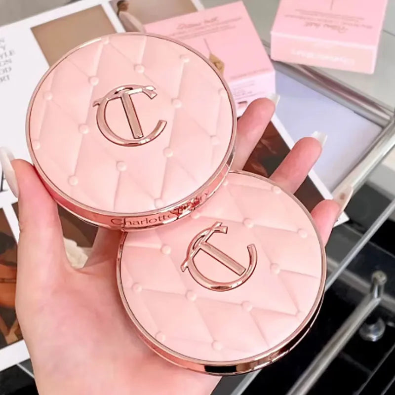 Charlotte 4 Colors Pink Diamond Heart-Shaped Lipstick Luminous Lip Glow and Two Color Heart Shape Powder Blusher Tilbury Makeup