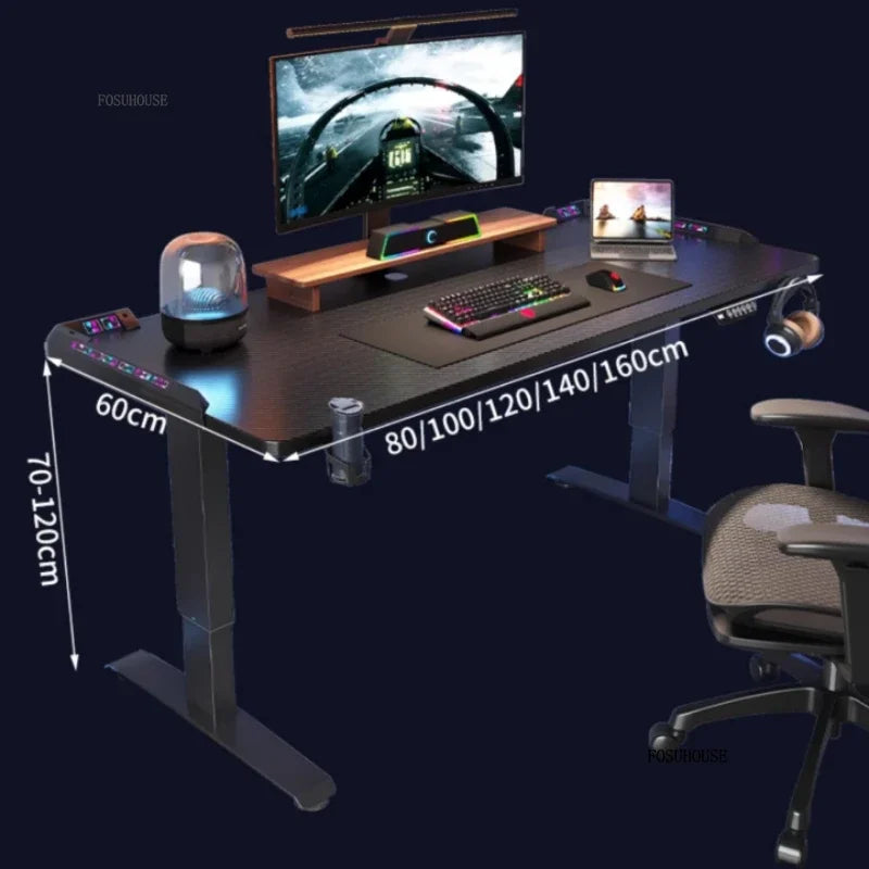 Height-adjustable Electric Computer Desk Office Furniture Bedroom Desktop Gaming E-sports Table Modern Home Office Study Desks Z - Kimlud