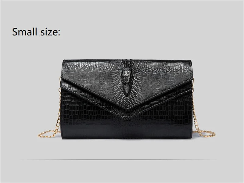 Alligator Pattern Women Cow Leather Clutch Bag Patchwork Crocodile Ladies Cowhide Shoulder or Crossbody Bags | Kimlud...