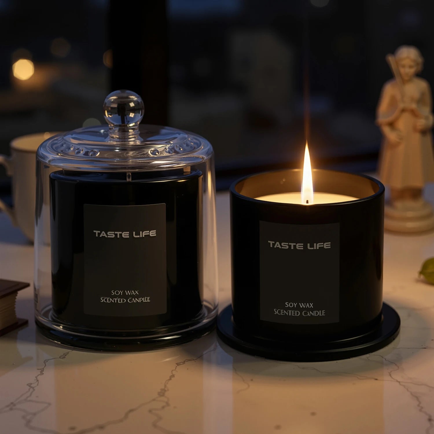 Premium Soy Wax Scented Candles with Glass Cloche, Smokeless Essential Oil Aromatherapy for Home Spa, Gift-Ready...