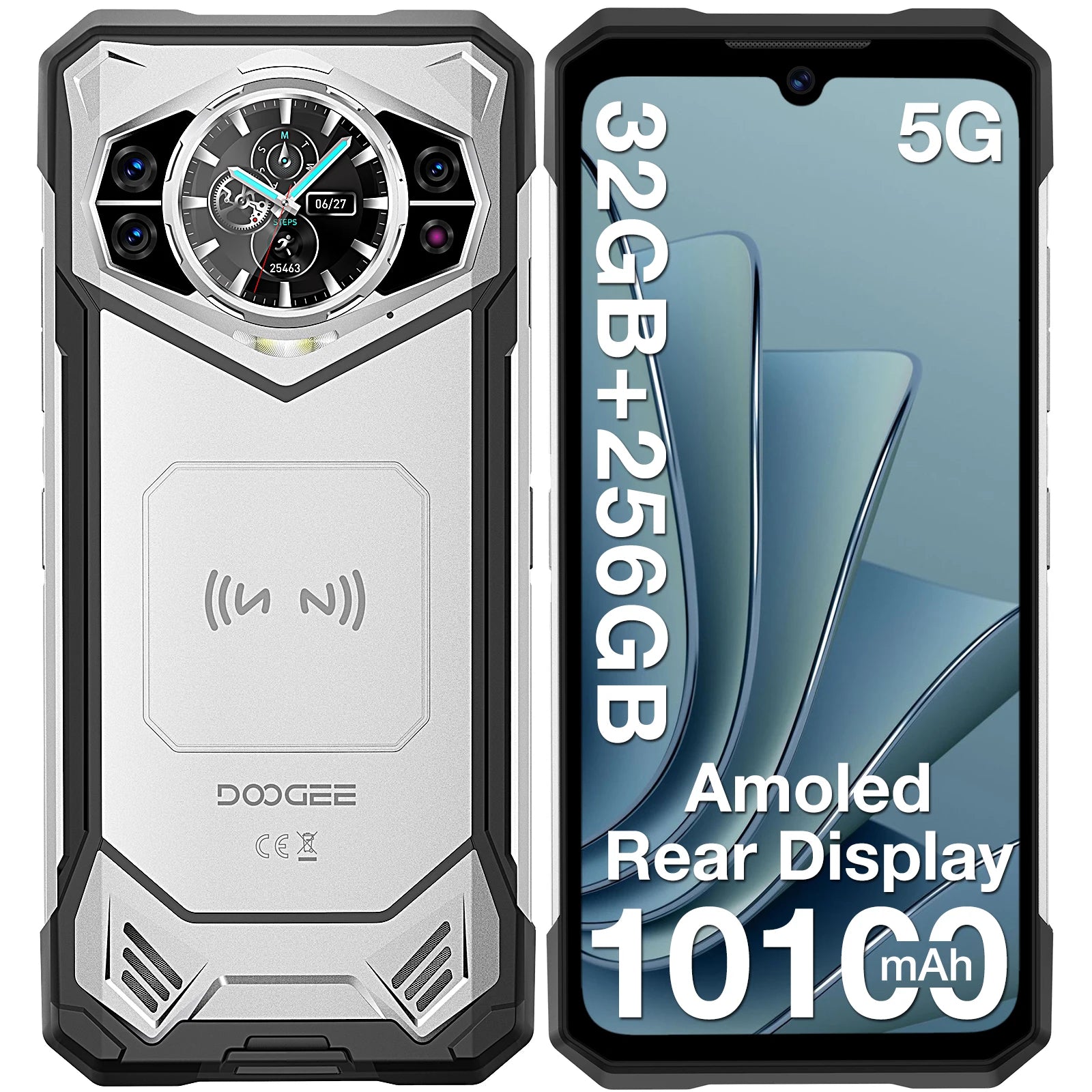 DOOGEE S200 5G Rugged Phone 1.32" Rear Display 12GB 256GB 6.72" 120Hz 100MP AI Main Camera 10100mAh Battery 33W Smartphone - Kimlud