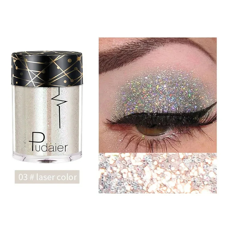 36 Colors Monochrome Eyeshadow Glitter Sequins High Gloss Face Body Glitter Pearlescent Easy-to-color Eye Shadow...