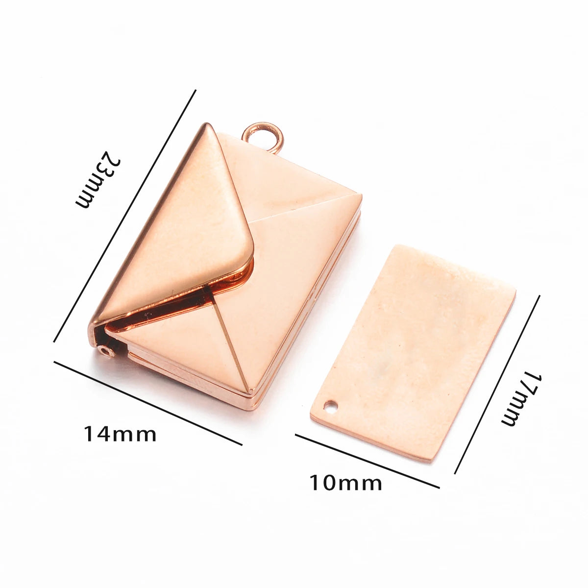 Stainless Steel Customized Letter Envelope Necklace Locket Jewelry Secret Love Note Pendant Engraved Note Photo for Women