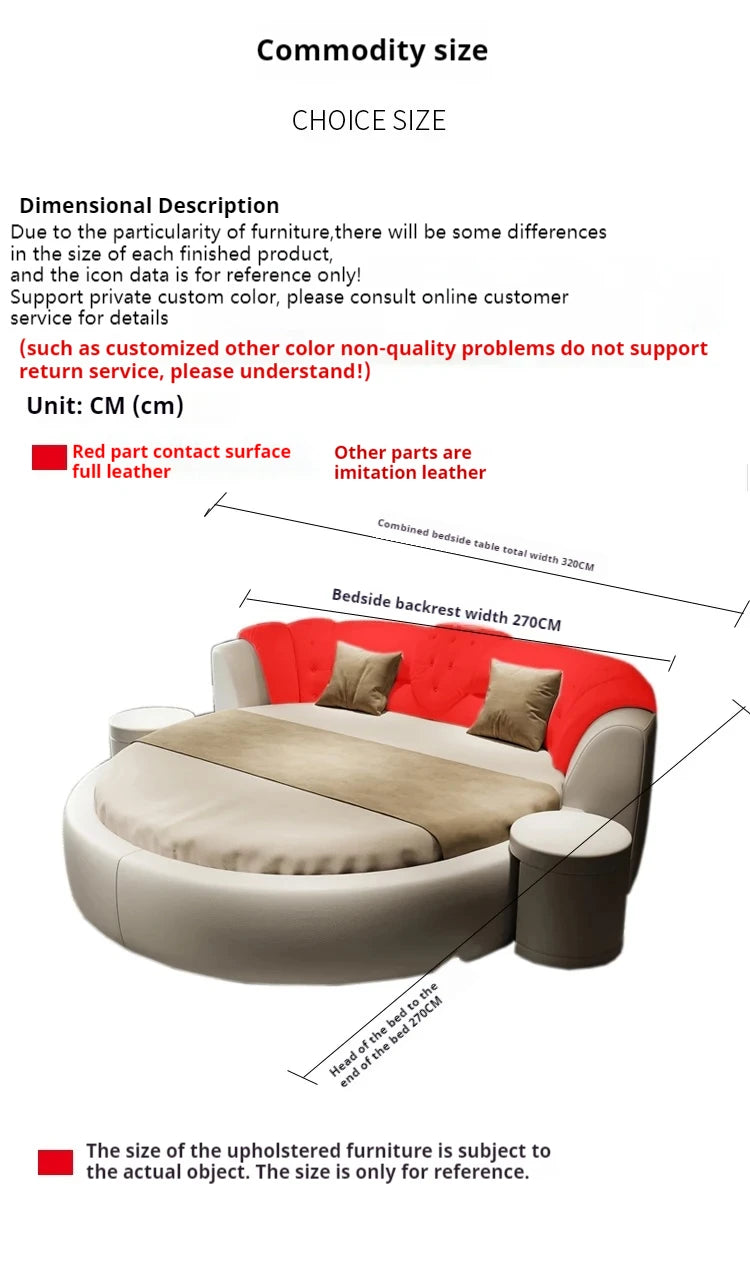 European Style Large Double Bed Round Modern Minimalist Princess Double Bed Luxury Human Camas De Dormitorio Bedroom...