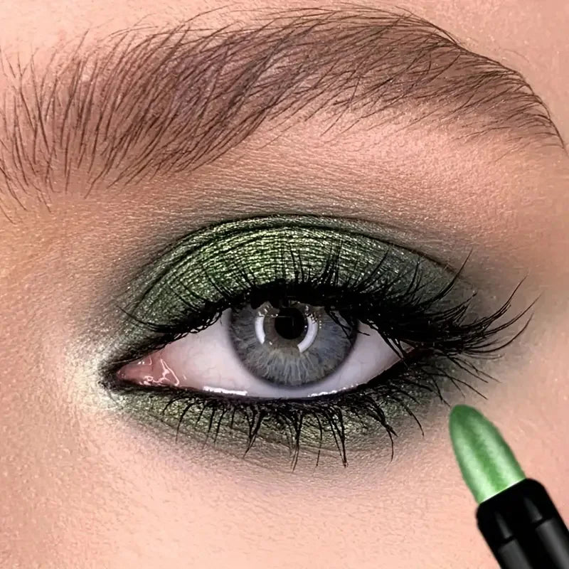 10pcs Pearlescent Eyeshadow Sticks High Pigmented Eyeshadow Pencil Glitter Waterproof Long-Lasting Eye Makeup Non-Smudged