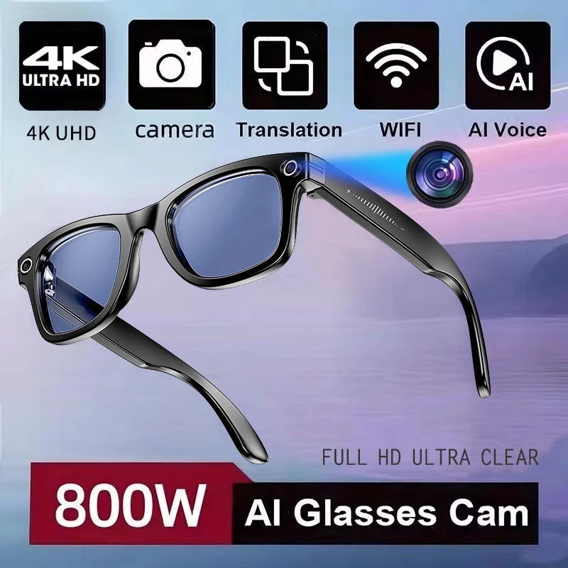 New 800W Camera AI Glasses Men Color-Changing Smart Translation Glasses Photo Video Recording Waterproof Call Smart...