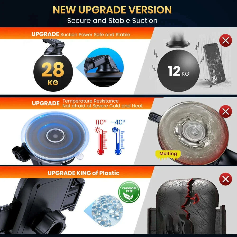 TOPK Phone Holder for Cars 2-IN-1, Car Phone Holder Mount for Dashboard & Air Vent Compatible with iPhone Samsung Android