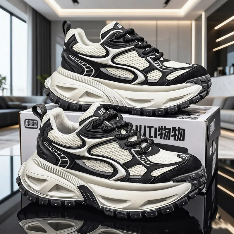 Men's Chunky Sneakers Four Season New Soft Sole Outdoor Running Shoes Fashion Student Casual Breathable Lightweight Sports Shoes