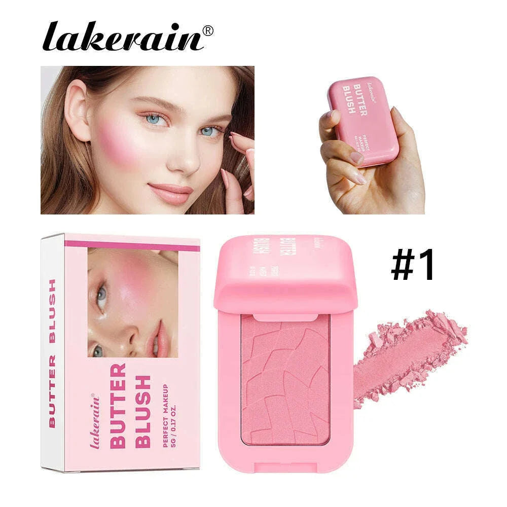 Butter Blush Single Color Matte Natural Cheek Tint Waterproof Face Contouring Cosmetics Blush Powder Face Soft Female Makeup