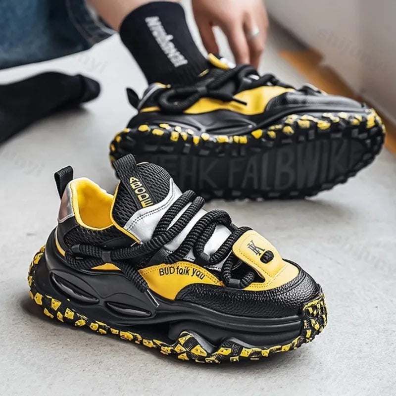 Fashion Trend Casual Low Top Non Slip Sport Shoes for Men 2025 Autumn New Mesh Breathable Comfortable Versatile Chunky sneakers
