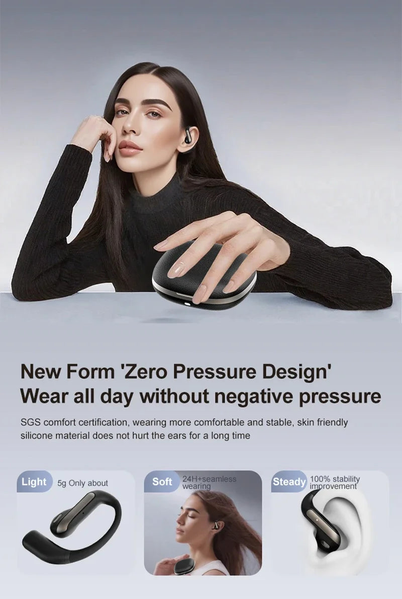 Smart AI Translation Headset True Wireless Sports Long-lasting Bluetooth Headset Stereo Sound Semi-in-ear Air Conduction...