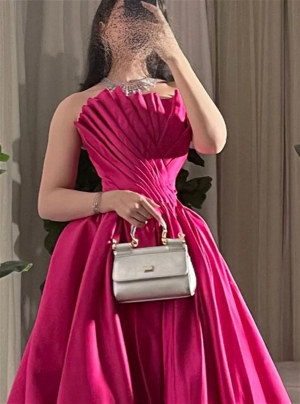 CustomizedProm Dresses Elegant Strapless Ball Gown Draped Shirred Open Back Taffeta Occasion Evening Vestidos De Ocasião Formal