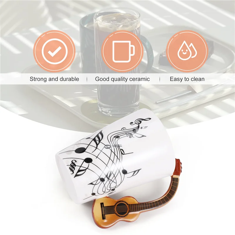 B62B-Creative Novelty Guitar Handle Cup Free Spectrum Coffee Milk Tea Cup Personality Mug Unique Musical Instrument Gift...