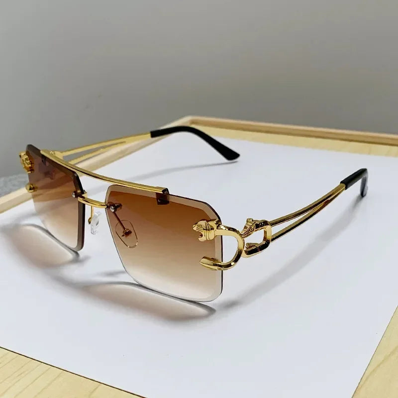 Luxury Rimless Square Sunglasses Men Women Fashion Brand Designer Vintage Sun Glasses Male Female Fashion Retro Oculos...