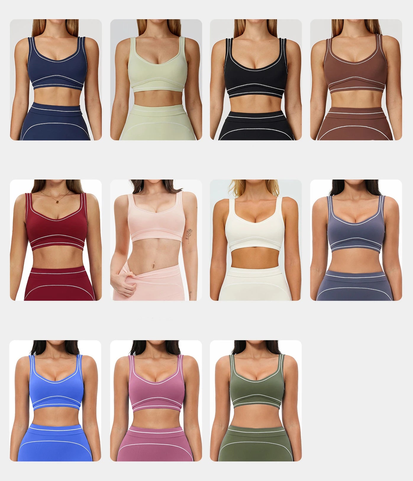 Breathable Yoga Bra Color Contrast Sports Bra Shockproof Gym Fitness Underwear High Strength Workout Top Female Sports...