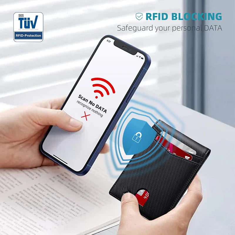 Rfid Carbon Fiber Luxury Men Wallets Money Bag Slim Thin Man Card Holder Wallet for Men Small Short Purse Male Vallet Billfold