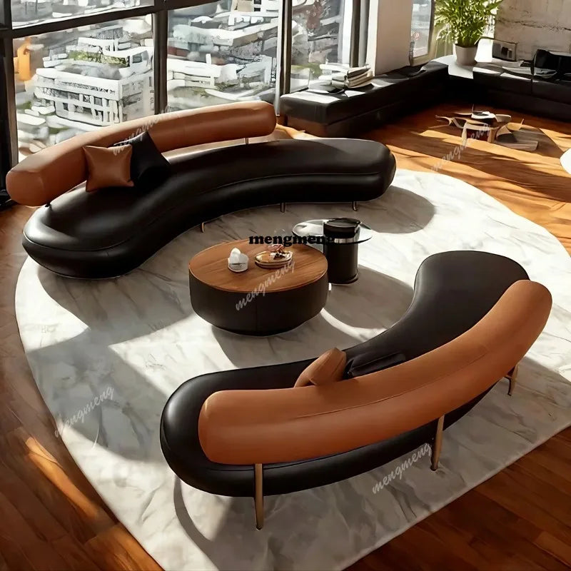 Round Curved Living Room Sofas Pouf Armchair Couch Lazy Office Living Room Sofas Recliner Sectional Muebles Library Furniture