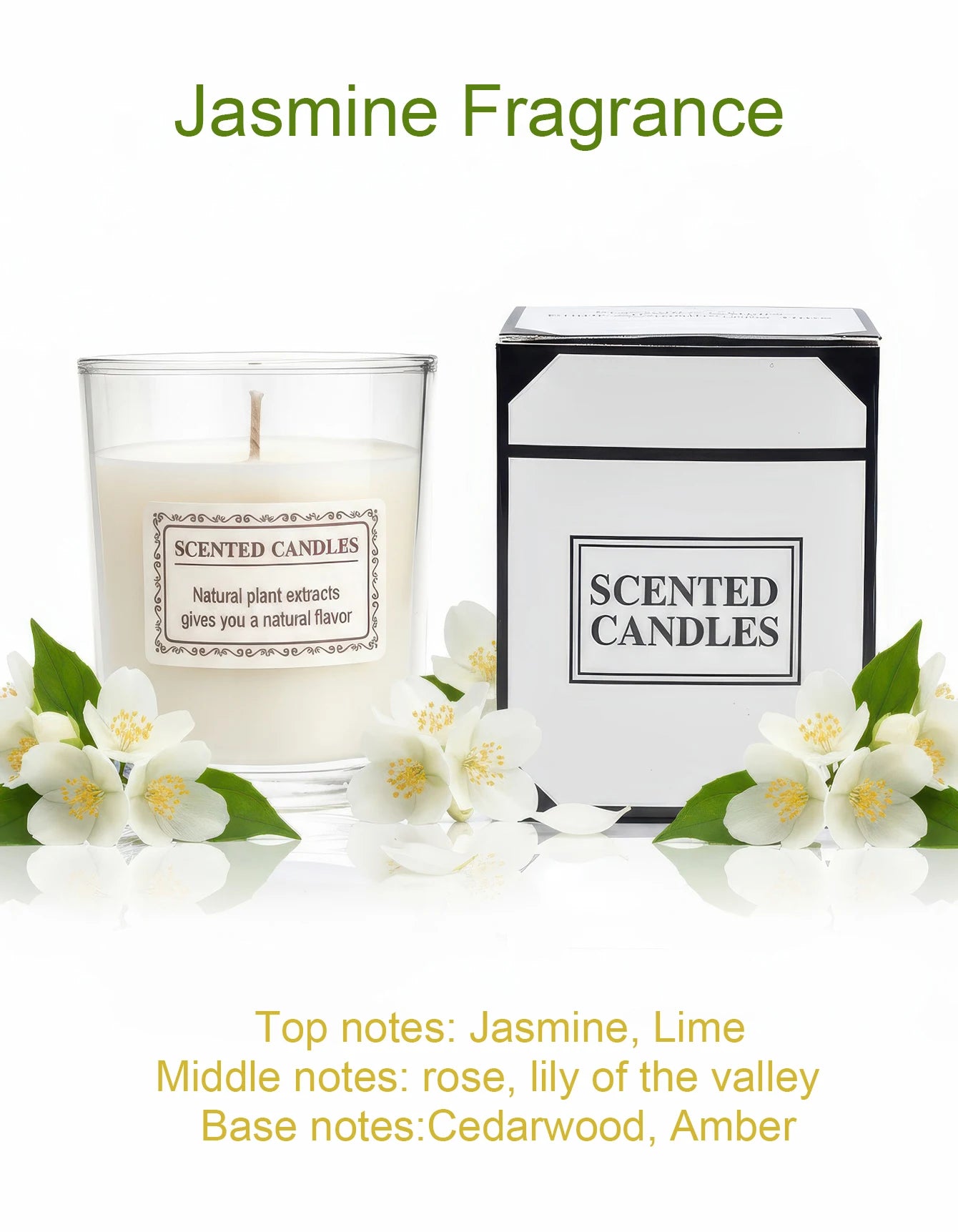 Scented Glass Jar Candle Handmade Soy Wax – Smokeless Aromatherapy Candle for Home Decor, Relaxation, Spa, or Party Gift Set