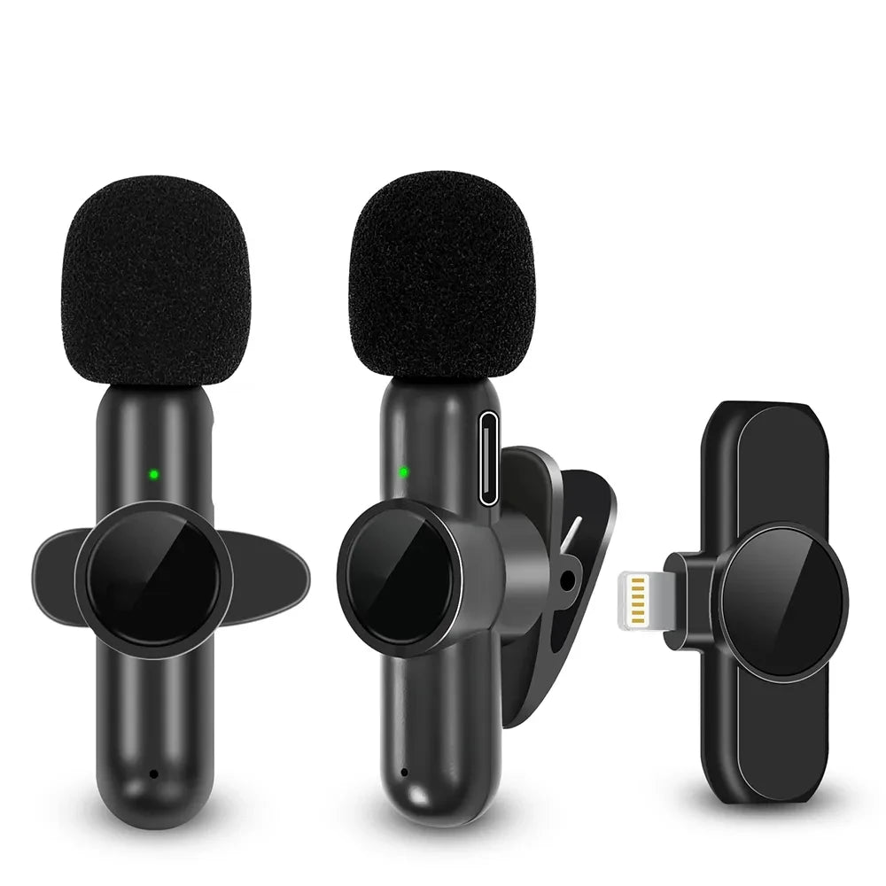 K61 Wireless Lavalier Microphone Audio Video Recording Mini Mic For iPhone iPad Android Laptop Live Gaming Smartphone Microphone - Kimlud